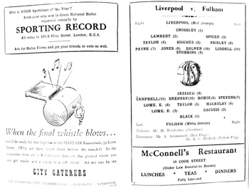 Match programme lineups