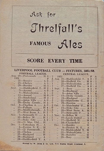 Match programme