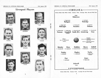 Match Programme lineups