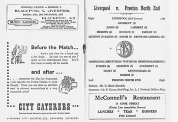 Match programme lineups