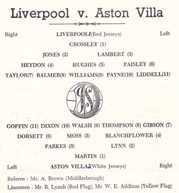 Match programme lineups