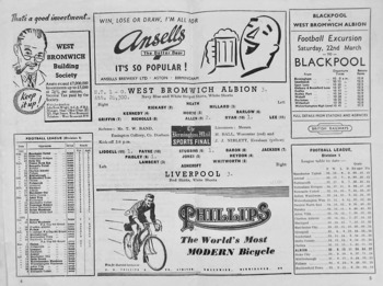 Match programme lineups