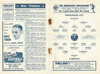 Match programme lineups