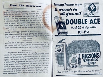 Match programme pages 2 & 3