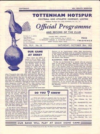 Match programme