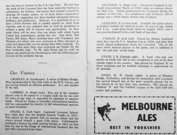 Match programme - Article