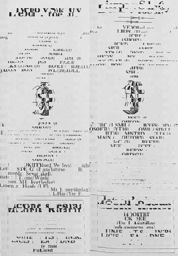 Match programme lineups