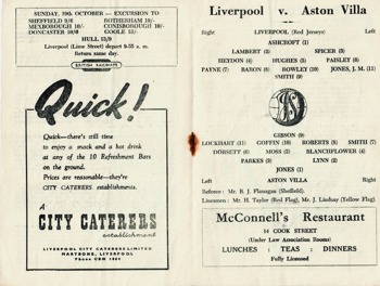 Match programme lineups