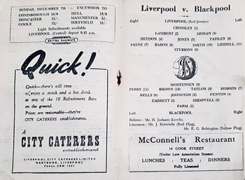 Match programme lineups