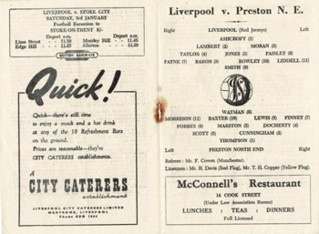 Match programme lineups