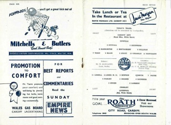 Match Programme lineups