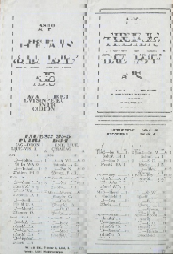 Match programme - backcover