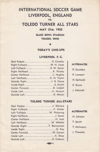 Match Programme - Line Ups