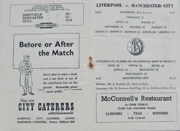 Match programme lineups