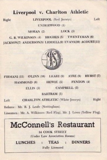 Match programme lineups