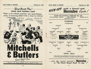 Match programme lineups