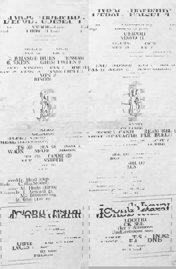 Match programme - lineups