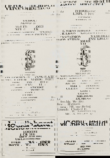 Match Programme lineups