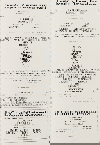 Match Programme lineups