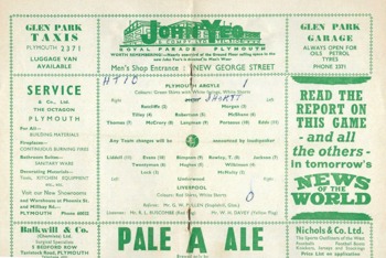 Match programme lineups