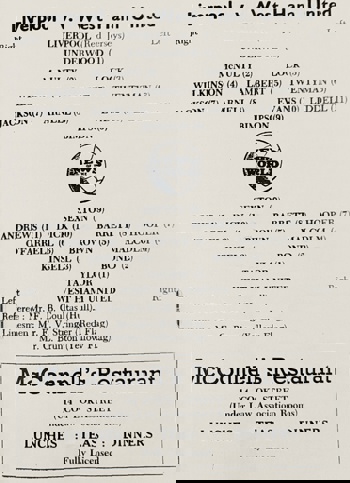Match Programme lineups