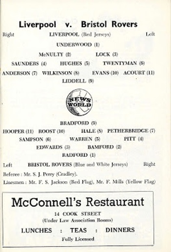 Match Programme - Lineups