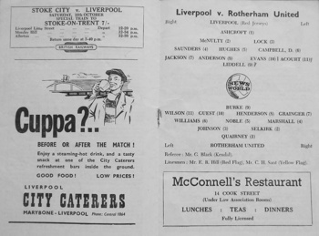 Match programme lineups