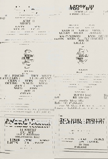 Match Programme lineups