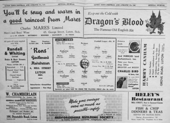 Match programme lineups