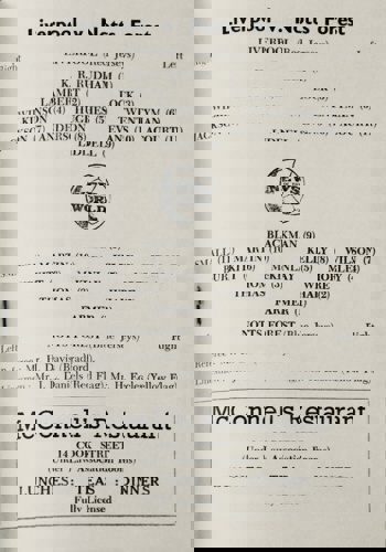 Match programme - lineups