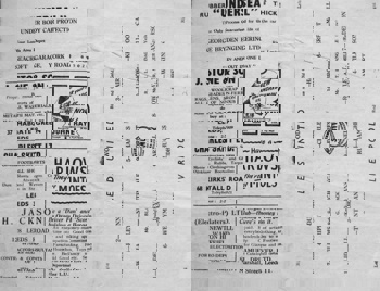 Match programme lineups