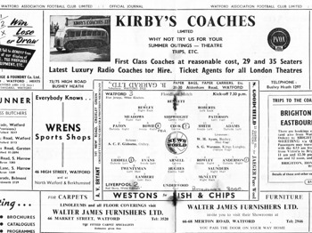 Match programme lineups