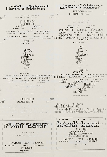 Match Programme lineups