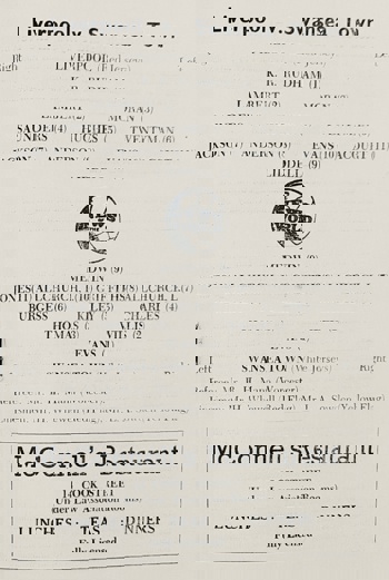 Match Programme lineups