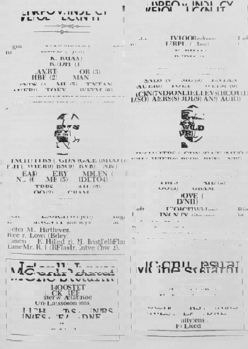Match programme lineups