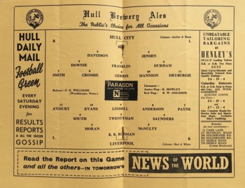 Match Programme Lineups