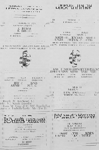 Match Programme lineups