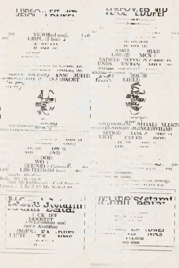 Match programme - lineups