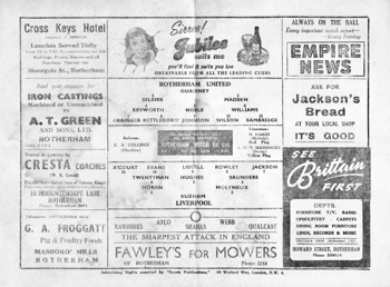 Match programme lineups
