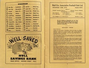 Match Programme Page 2 & 3