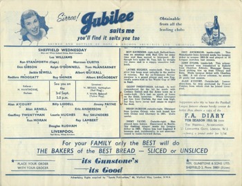 Match programme lineups