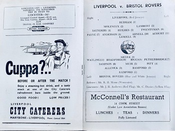 Match programme lineups