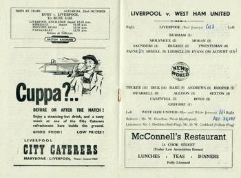Match programme lineups