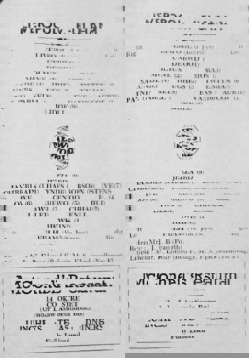 Match programe lineups