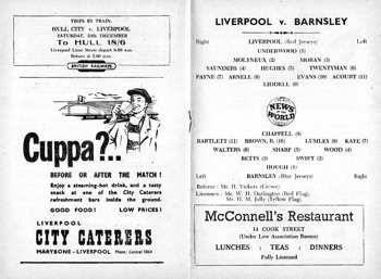 Match programme lineups