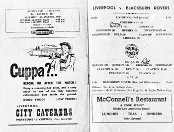 Match programme lineups