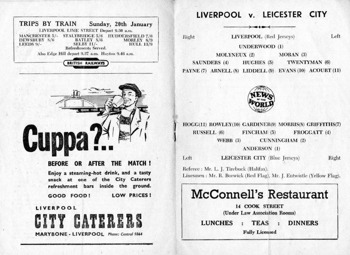Match programme lineups