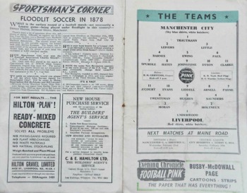 Match programme lineups
