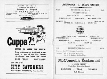 Match programme lineups