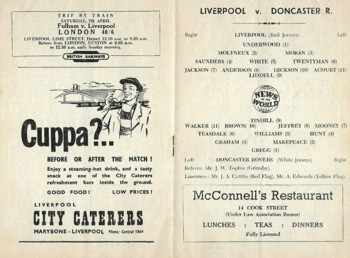 Match programme lineups